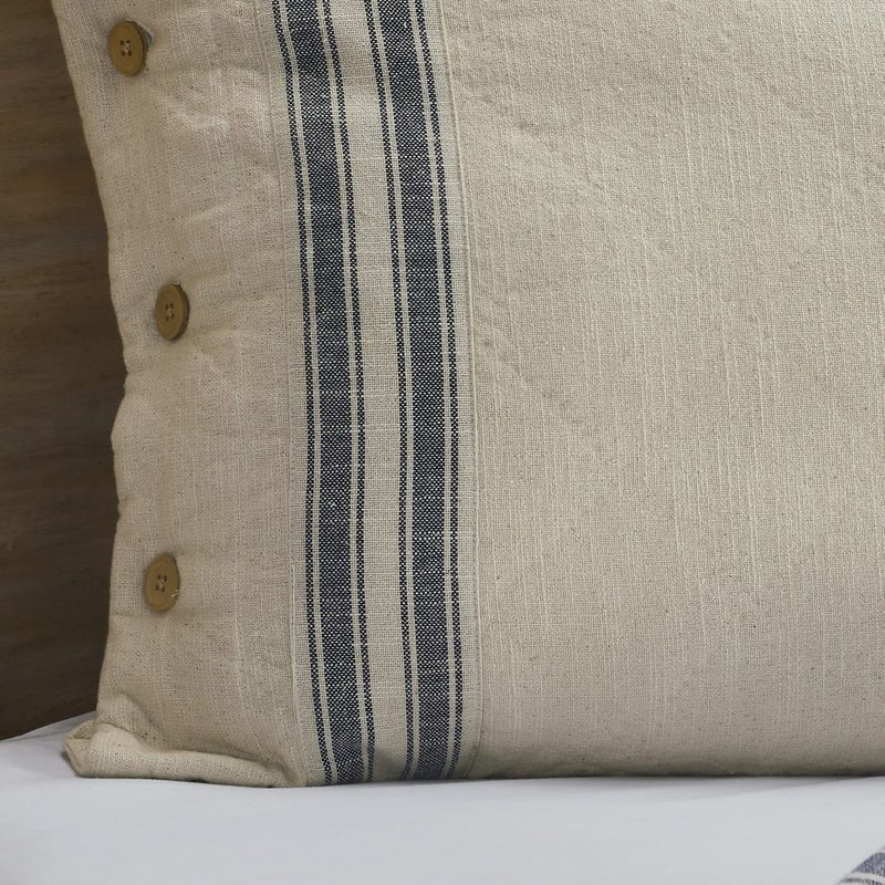 Piper Classics Market Place Blue Ticking Stripe Standard Size Pillow Sham - Image 5